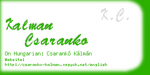 kalman csaranko business card